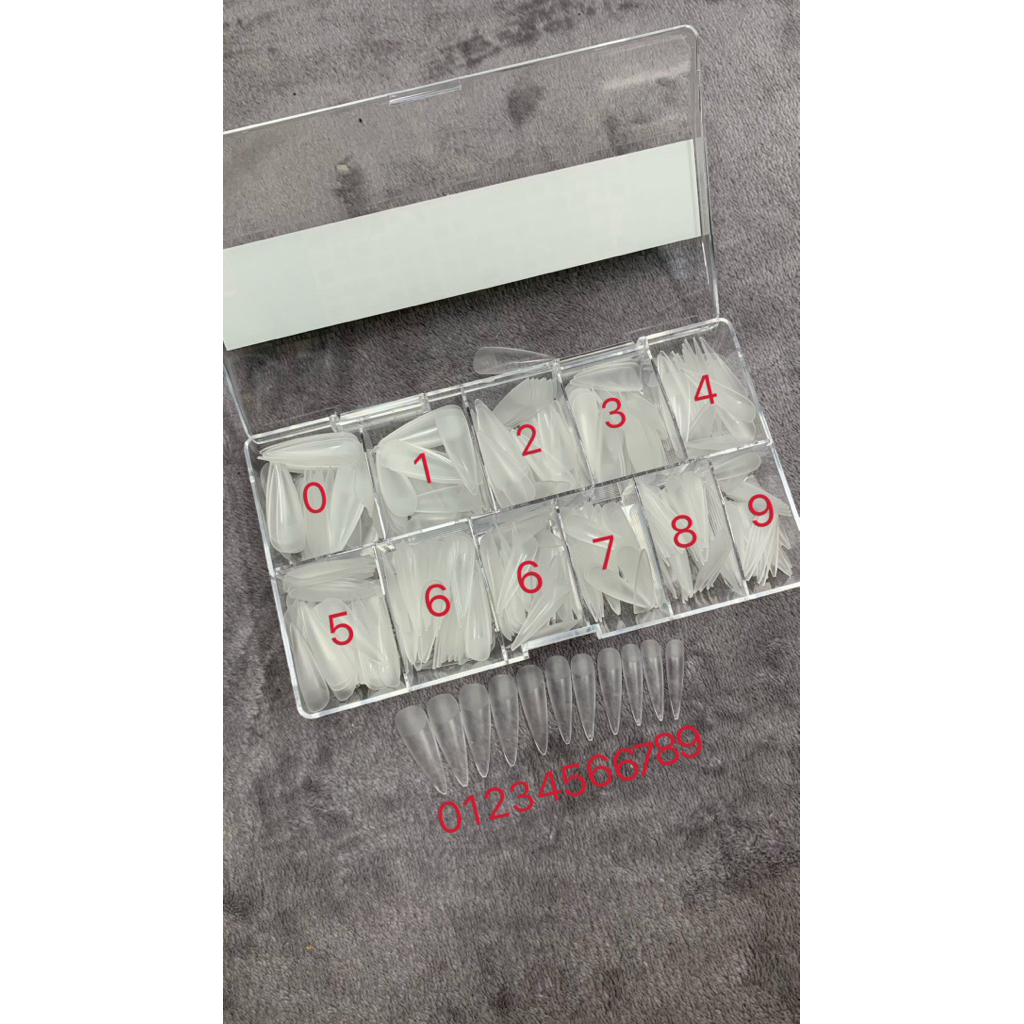 1hộp móng úp nhám JIELIYA nhám sẵn 500 móng full size chính hãng - Linh Bùi