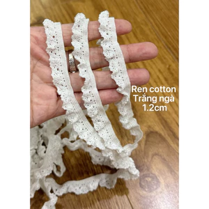 dây viền quần áo ren cotton có co giãn bản ren rộng 1.2cm