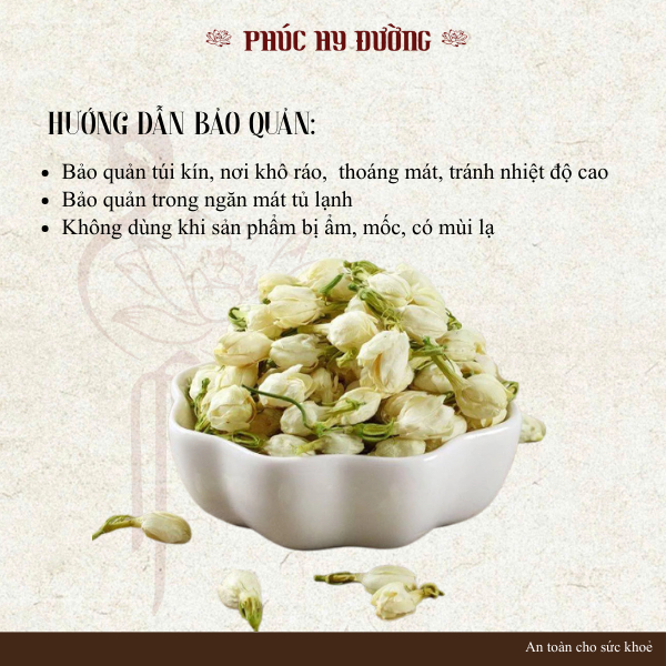 Nụ Nhài sấy khô nguyên bông dùng pha trà, làm đẹp da, thanh nhiệt,chống lão hóa