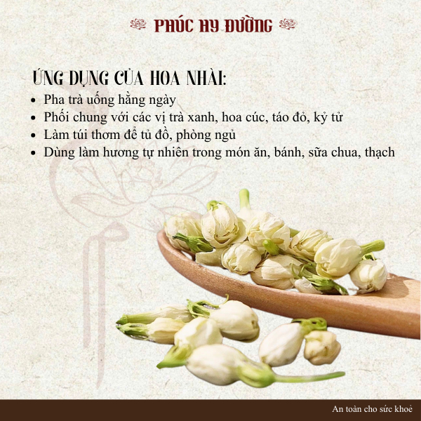 Nụ Nhài sấy khô nguyên bông dùng pha trà, làm đẹp da, thanh nhiệt,chống lão hóa