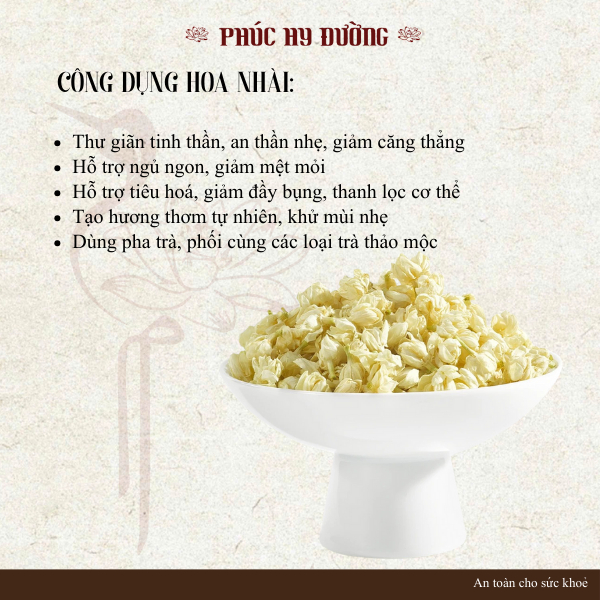 Nụ Nhài sấy khô nguyên bông dùng pha trà, làm đẹp da, thanh nhiệt,chống lão hóa