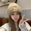 Mũ len dệt kim nữ thêu chữ L bản lớn che kín tai giữ ấm mùa đông dành cho ce chúng mình 🥰🥰