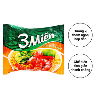 Thùng 30 gói mì 3 Miền tôm chua cay 65g