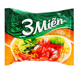 Thùng 30 gói mì 3 Miền tôm chua cay 65g