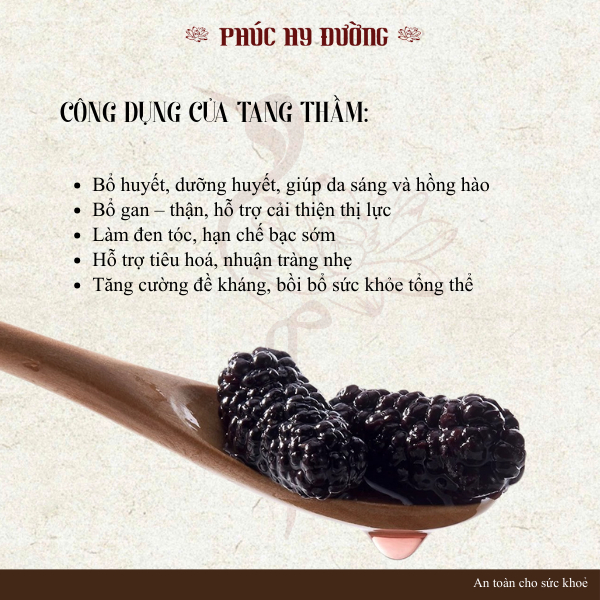 Dâu tằm sấy khô (Tang Thầm) nguyên quả, không đường dùng làm trà, ngâm tửu