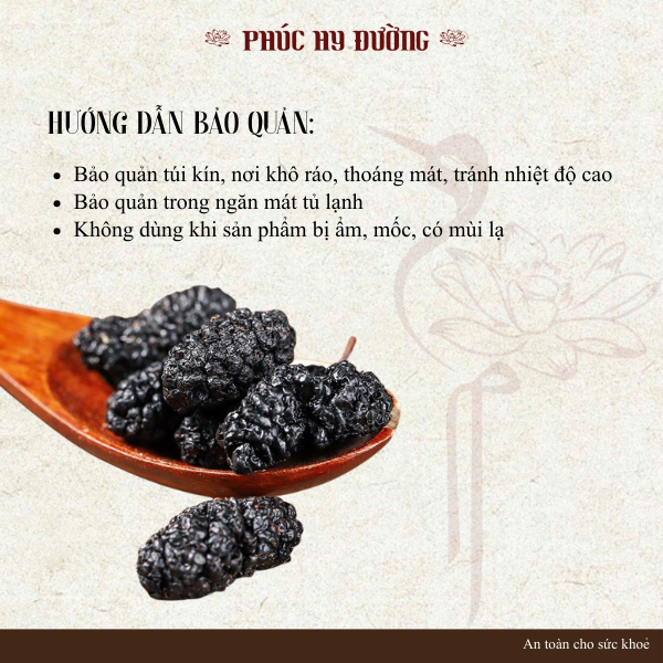 Dâu tằm sấy khô (Tang Thầm) nguyên quả, không đường dùng làm trà, ngâm tửu