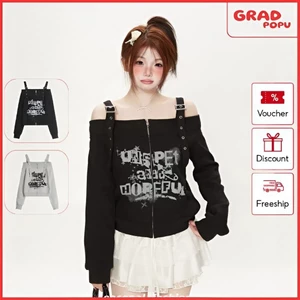 Áo khoác GRADPOPU hai dây trễ vai kiểu dáng độc đáo khác biệt gợi cảm và quyến rũ dành cho nữ AK313