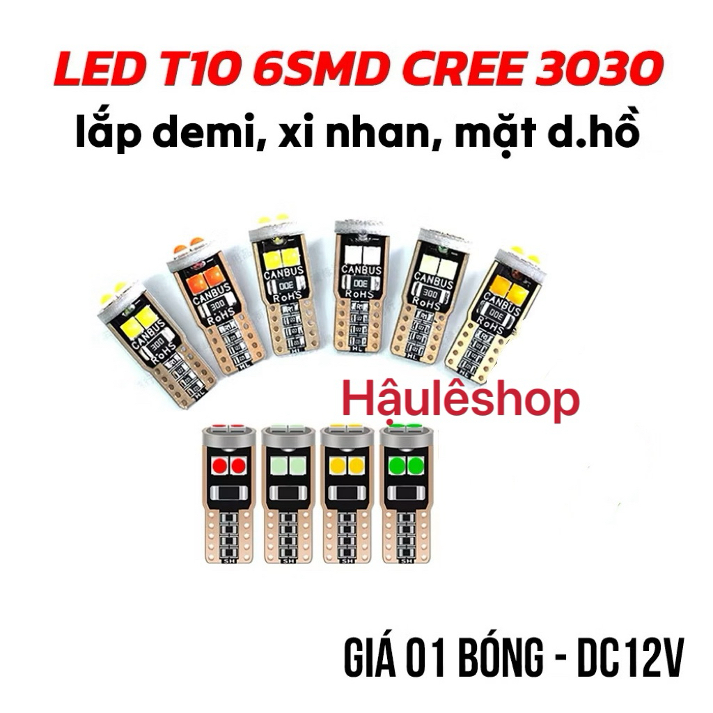 Bóng led T10 chip led 3030 siêu sáng cao cấp 12v