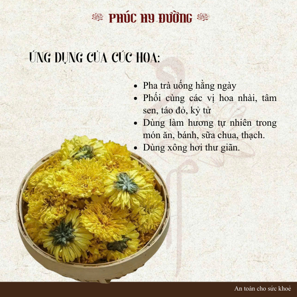 Cúc hoa nguyên bông dùng pha trà dưỡng nhan, thanh nhiệt, đẹp da