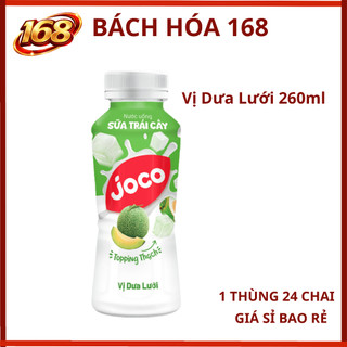 Thùng 24 chai Sữa trái cây Joco Vị Dưa Lưới 260ml - Ngon bất bại