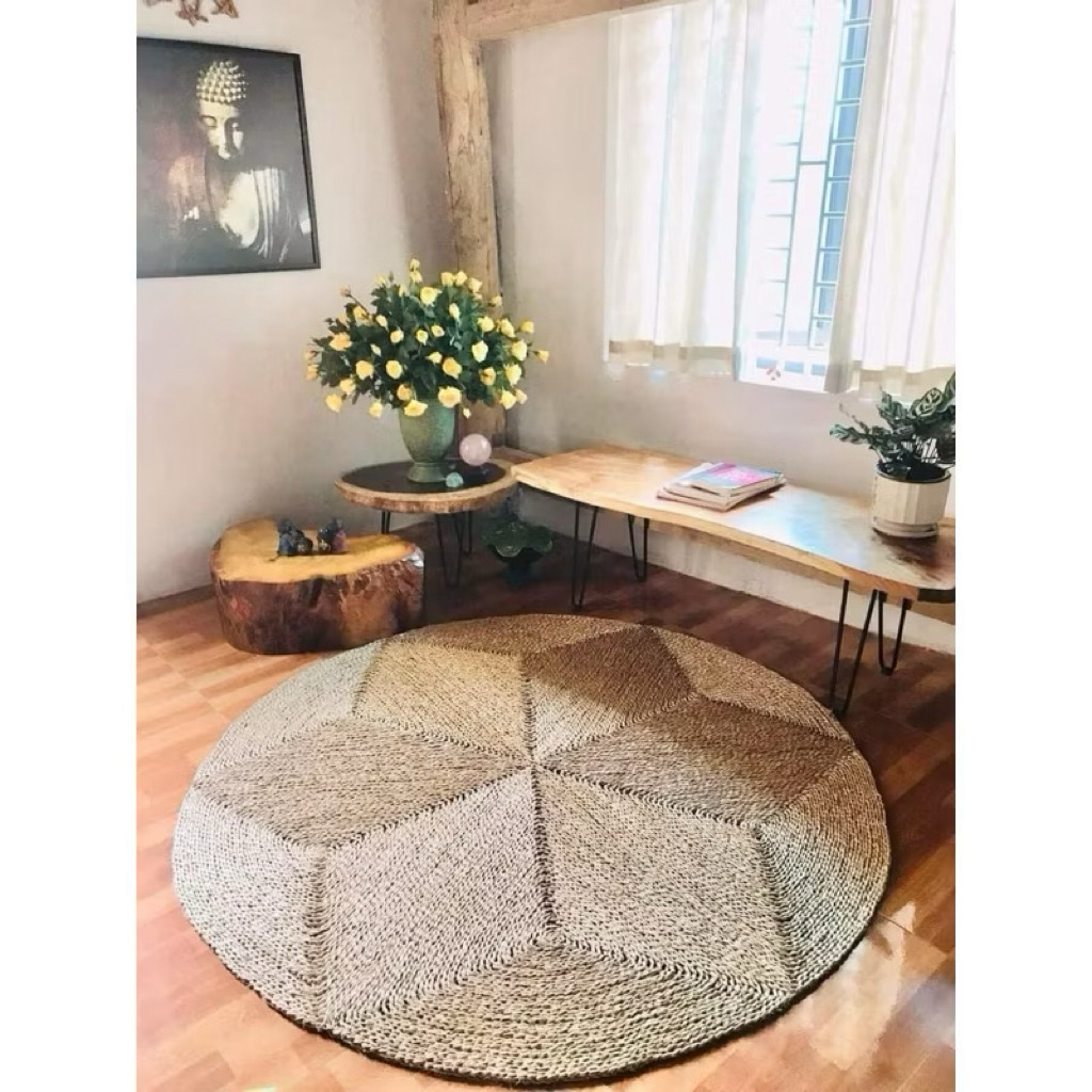 [SIÊU RẺ] Thảm tròn cói ,thảm chụp ảnh sản phẩm,thảm trải sàn,thảm cói , thảm chùi chân