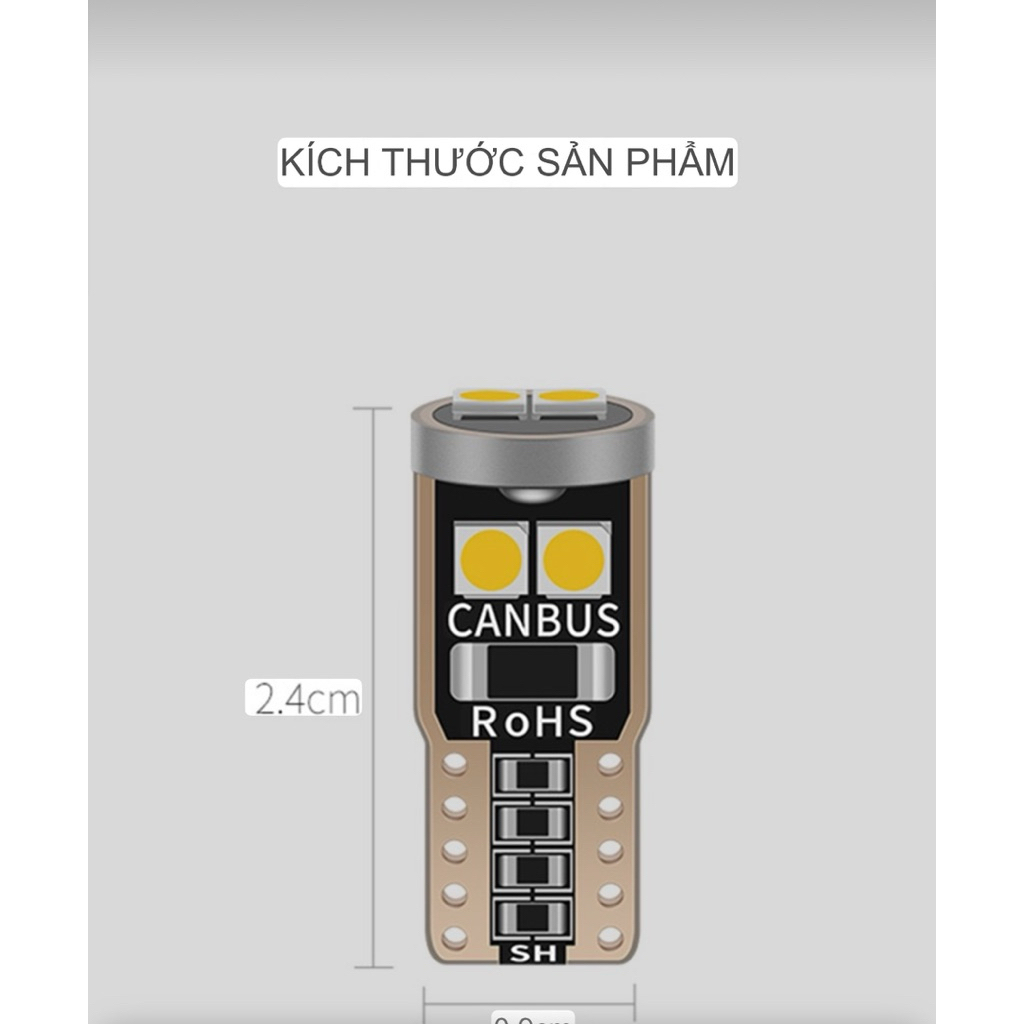 Bóng led T10 chip led 3030 siêu sáng cao cấp 12v
