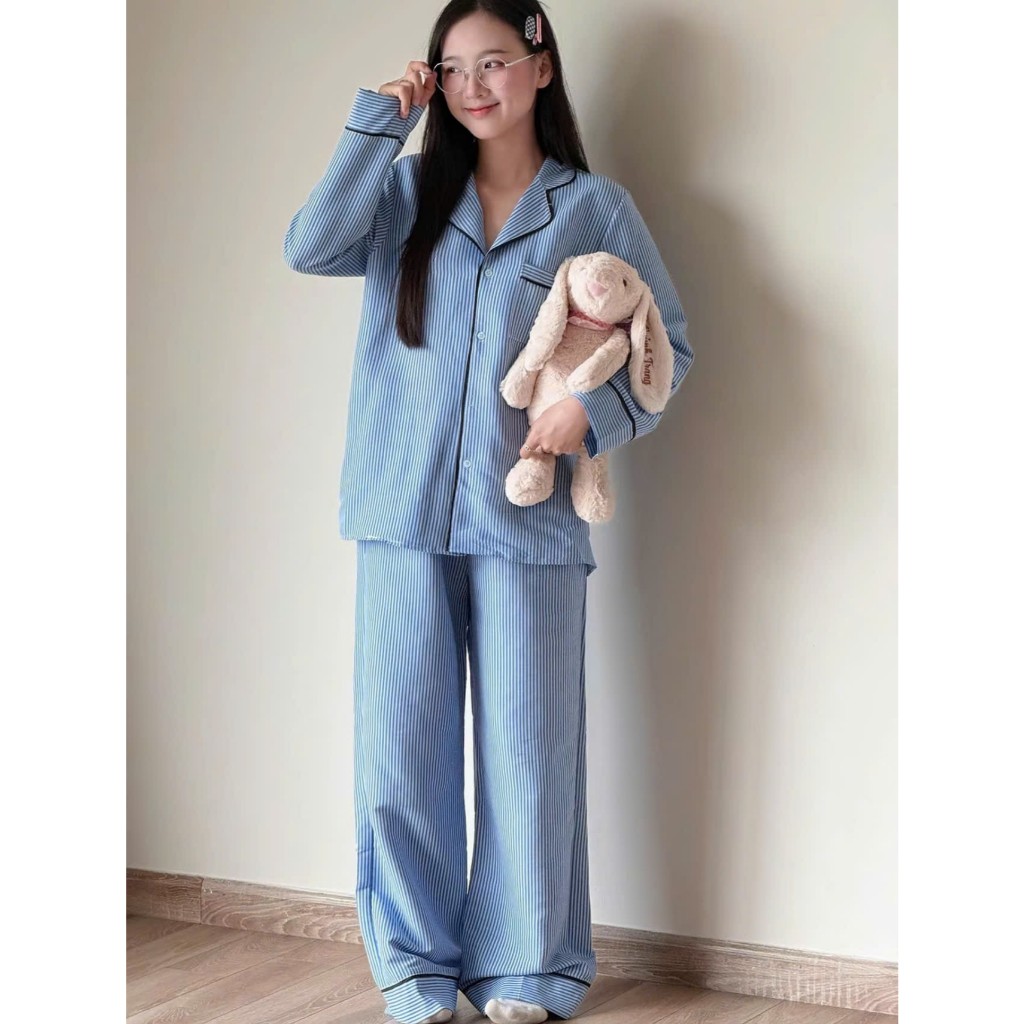 Bộ Ngủ Kẻ Sọc Viền Đen Maybee MS A16