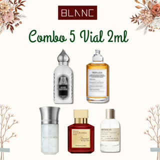 Combo 5 Lọ Mẫu Thử Dung Tích 2ml Unisex BLANC PERFUME, Set nước hoa Diptyque, Set vial Nước Hoa Lôi Cuốn, Sang Trọng
