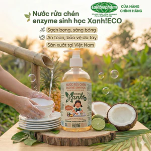 Nước Rửa Chén Enzyme Sinh Học – Sạch Dầu Mỡ Nhanh – An Toàn Da Tay – Xanh ECO – 500Ml