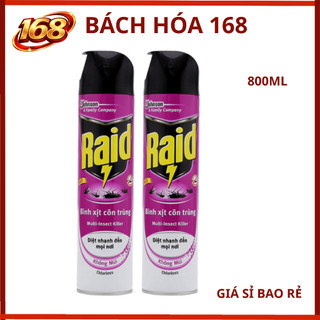 Bình Xịt Côn Trùng Raid Bảo Vệ Dài Lâu Hiệu Quả Tốt Duy Trì Trong 24h Không mùi 800ml