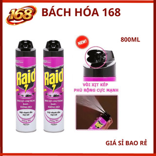 Bình Xịt Côn Trùng Raid Bảo Vệ Dài Lâu Hiệu Quả Tốt Duy Trì Trong 24h Không mùi 800ml