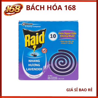 Combo 4 Hộp 10 khoanh nhang muỗi Raid Hương Lavender 120g