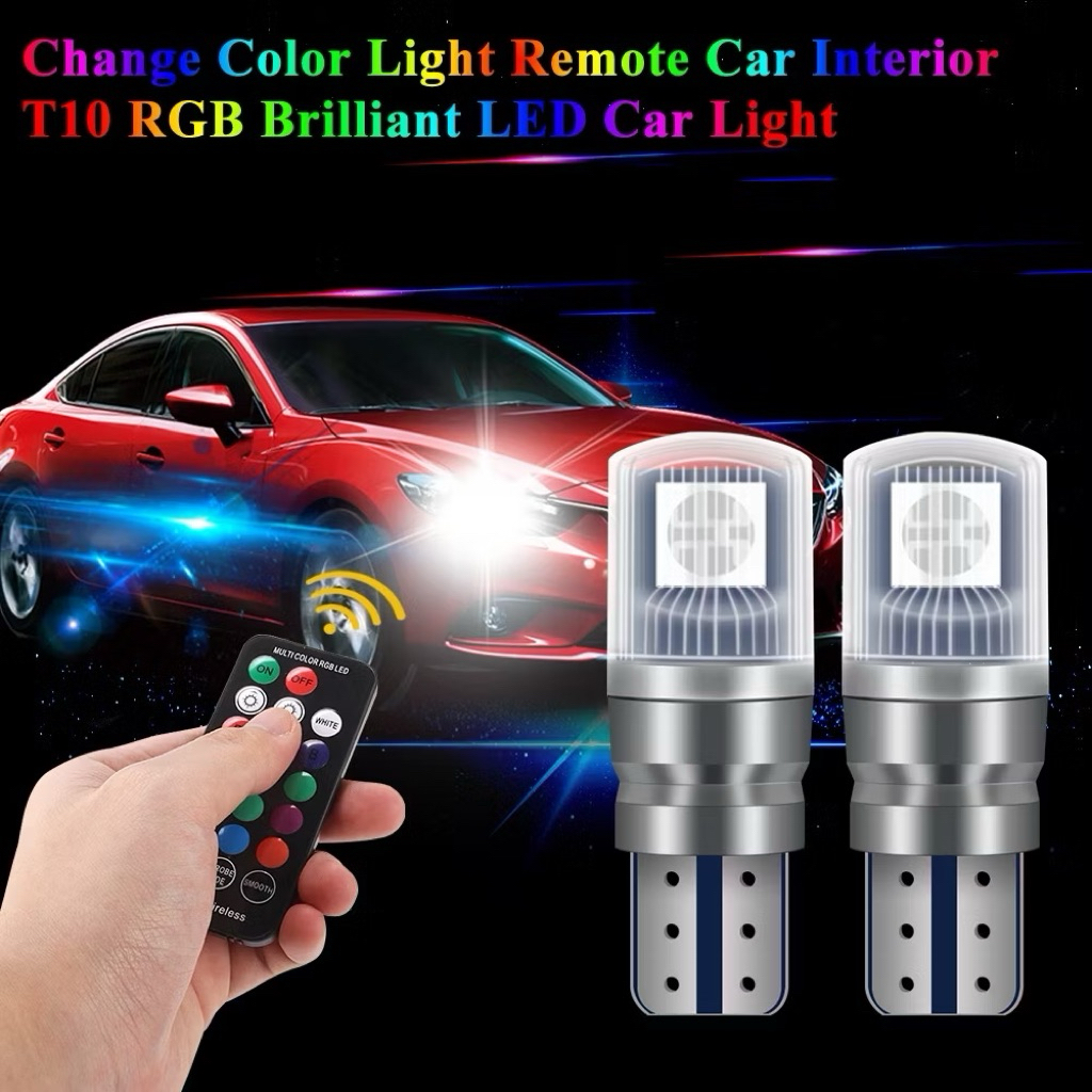 Bộ Đèn LED cao cấp T10 6W RGB 5050 12V Điều Khiển Từ Xa siêu sáng