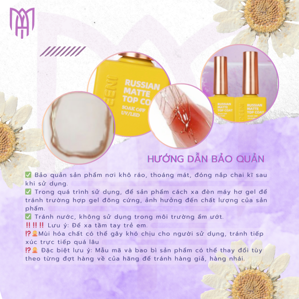 [Mua5Tặng1] Top Lì Không Lem Tráng Gương Vendeeni Matte Top Coat - Bền Màu, Vẽ Gel Trang Trí 15ml
