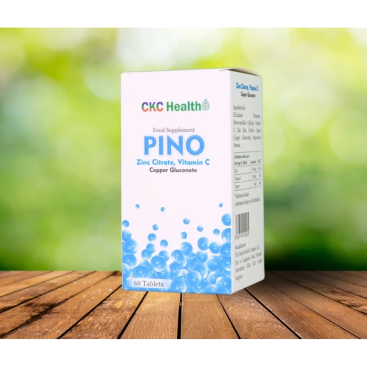 Viên uống PINO (lọ 60 Viên, Ngày 1 viên) - Bổ sung Zinc, Vitamin C ... Nhập Anh Quốc