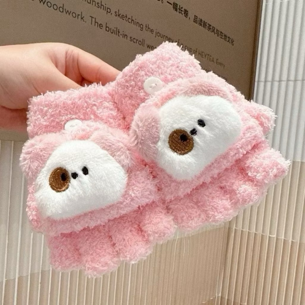 Gang tay giữ ấm hình cún dễ thương lông mềm mại - Gang tay len cho bé