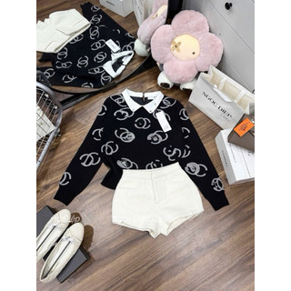 •𝙆𝙞𝙣𝙜𝙨𝙝𝙤𝙥𝙗𝙚𝙖𝙪𝙩𝙮•Áo Len Chữ Nhũ Cổ Bẻ Xinh QC