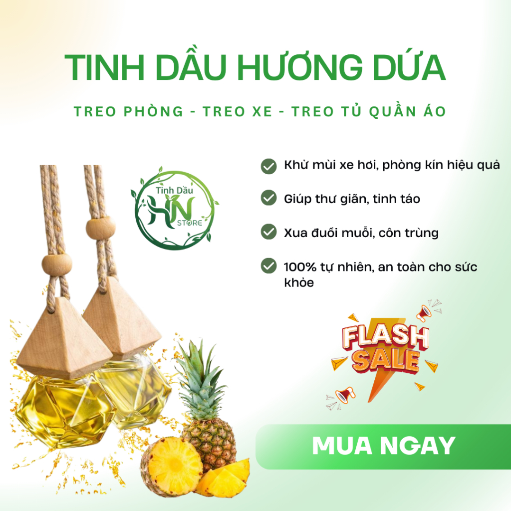 Tinh Dầu Thơm Phòng  Nguyên Chất Treo Xe Treo Phòng 10ml: Thơm Phòng, Thơm Xe, Đuổi Muỗi.