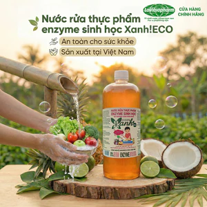 Nước Ngâm Rửa Thực Phẩm Enzyme Sinh Học – Làm Sạch Rau Củ Trái Cây – Xanh ECO – 1L