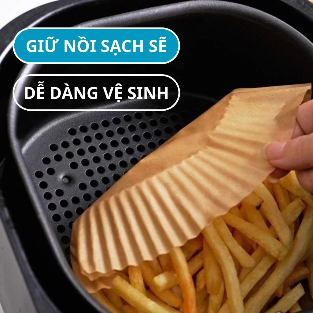 [Giá Sỉ] Combo 200 giấy lót nồi chiên ko dầu FAMISTAR, giấy nến nồi chiên không dầu, giấy nến nướng bánh vuông GN200