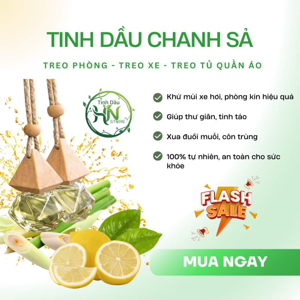 Tinh Dầu Thơm Phòng  Nguyên Chất Treo Xe Treo Phòng 10ml: Thơm Phòng, Thơm Xe, Đuổi Muỗi.