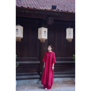 Áo dài Best-seller 2026 UYỂN ĐÌNH THUỶ MẶC chất tơ tencel ống tay lửng Serene - 10 màu - (Khách chọn quần lụa mua kèm)
