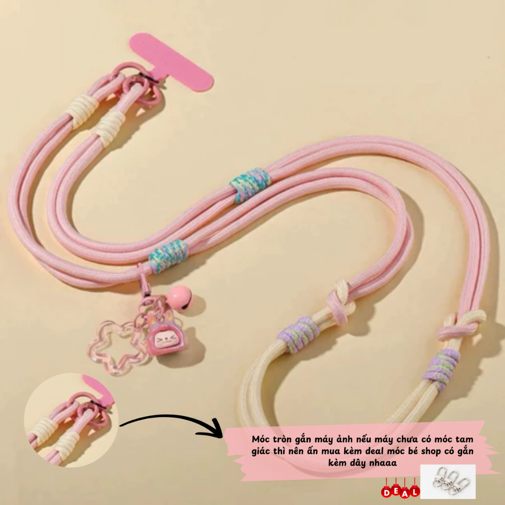 [SẴN] Dây đeo máy ảnh/điện thoại màu Candy Patel dễ thương đáng yêu V6