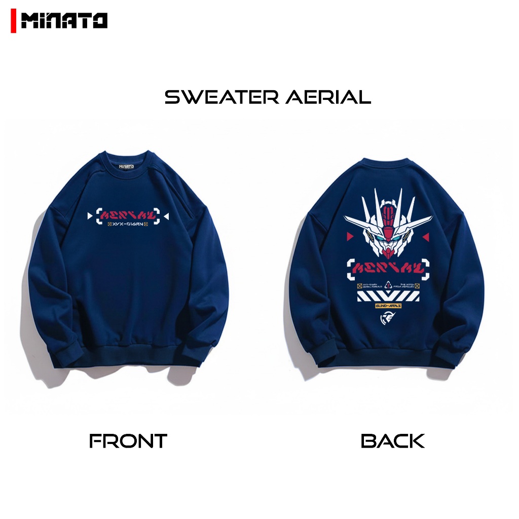 Áo Sweater Nỉ Chân Cua Aerial G.U.N.D.A.M Oversized Nam Nữ