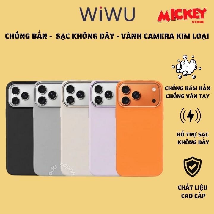 Ốp Lưng Wiwu Silicone Skin Touch Chống Bám Bẩn Hỗ Trợ Sạc Không Dây Magnetic Cho Iphone 17 Pro Max