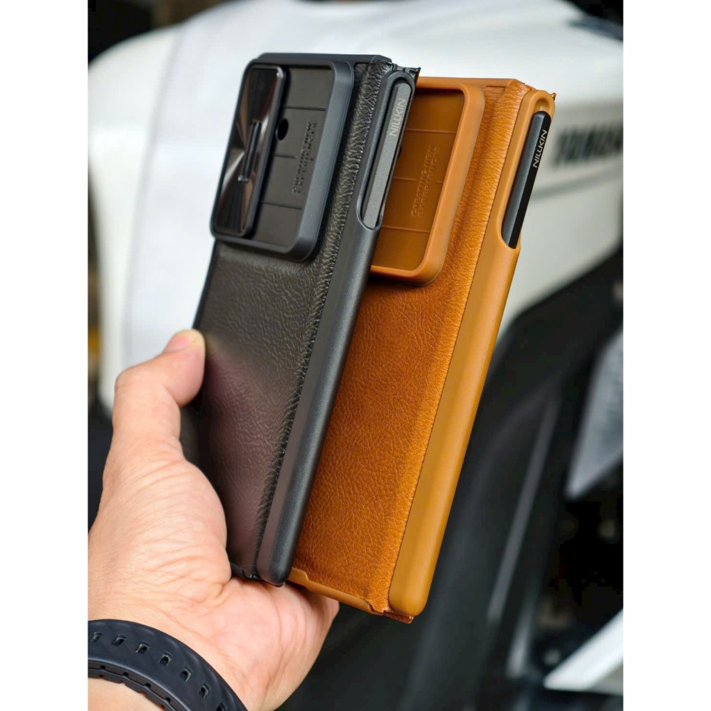 Bao da có khay đựng bút S Pen Nillkin cho SAMSUNG Z Fold 4 Z Fold 5 Z Fold 6 Z Fold 7