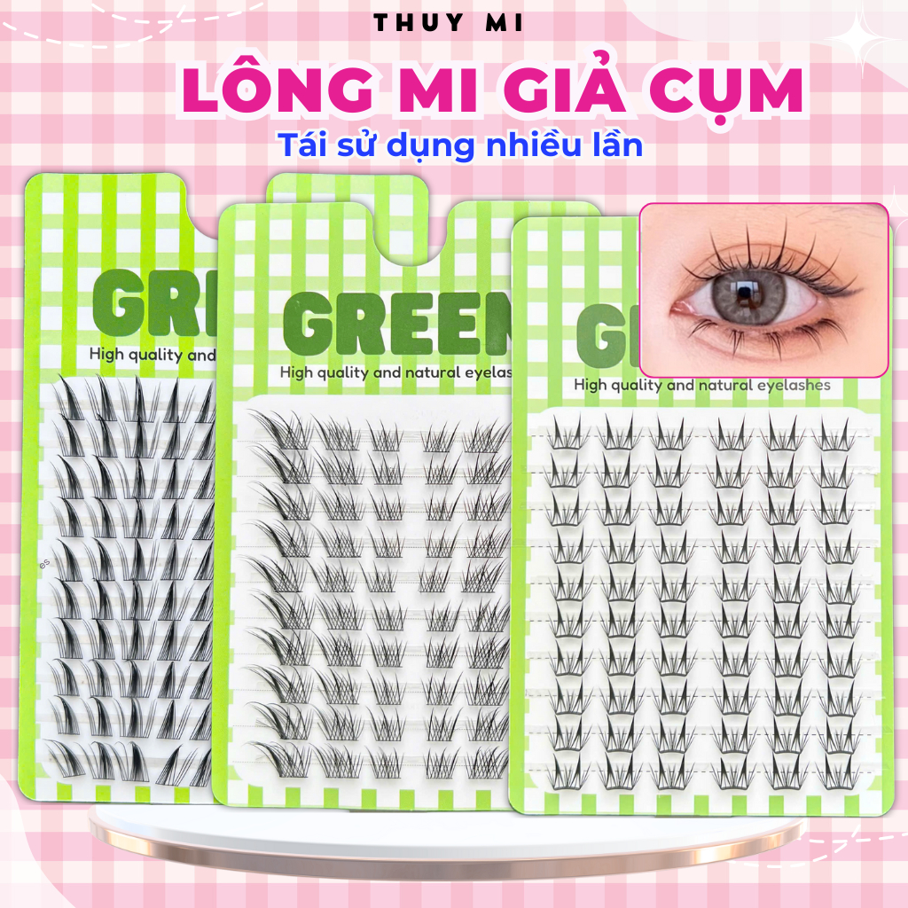 Mi Giả Cụm Tự Nhiên Tái Sử Dụng Nhiều Lần GREEN Thuỷ Mi