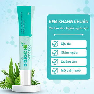 Kem DIZIGONE Nano Bạc kháng khuẩn, lành thương, tái tạo da, ngăn ngừa sẹo 25g