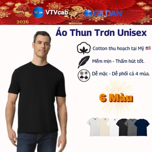 GILDAN - Áo Thun Trơn Chính Hãng từ Mỹ 100% Cotton Cao Cấp Mềm Mại Thoáng Mát, Áo Thun Nam Basic Ôm Body Cơ Bắp Fit