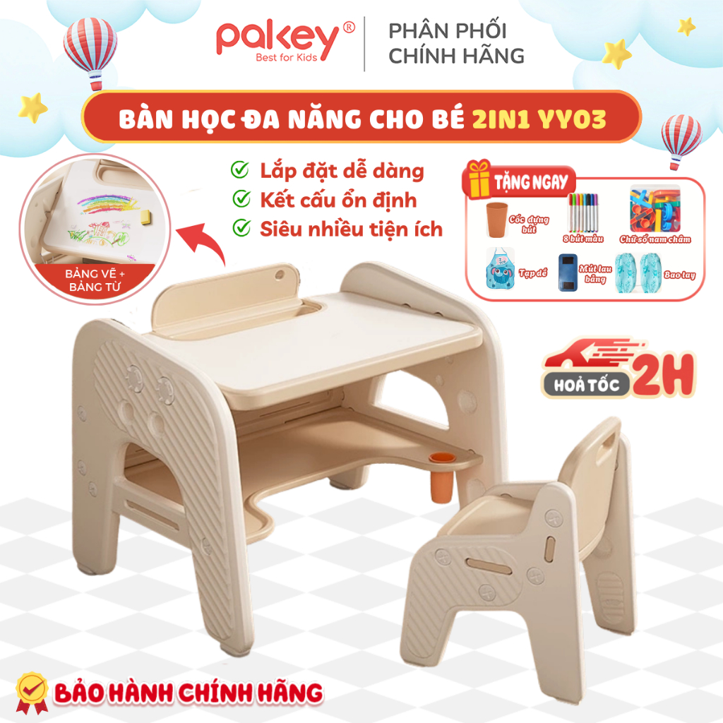 [HỎA TỐC] Set Bàn Ghế Thông Minh 2IN1 Cho Bé Có Bảng Vẽ, Bàn Ghế Học Tập Tiện Lợi Chống Gù Lưng Cho Bé