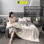 Bộ chăn ga gối 5 món Hệ Thống Nệm cao cấp Combo ga giường 5 món chăn chần phi lụa thái trải phủ giường êm ái sang trọng — ảnh 4