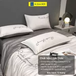 Bộ chăn ga gối 5 món Hệ Thống Nệm cao cấp Combo ga giường 5 món chăn chần phi lụa thái trải phủ giường êm ái sang trọng — ảnh 3