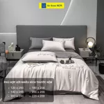 Bộ chăn ga gối 5 món Hệ Thống Nệm cao cấp Combo ga giường 5 món chăn chần phi lụa thái trải phủ giường êm ái sang trọng — ảnh 5
