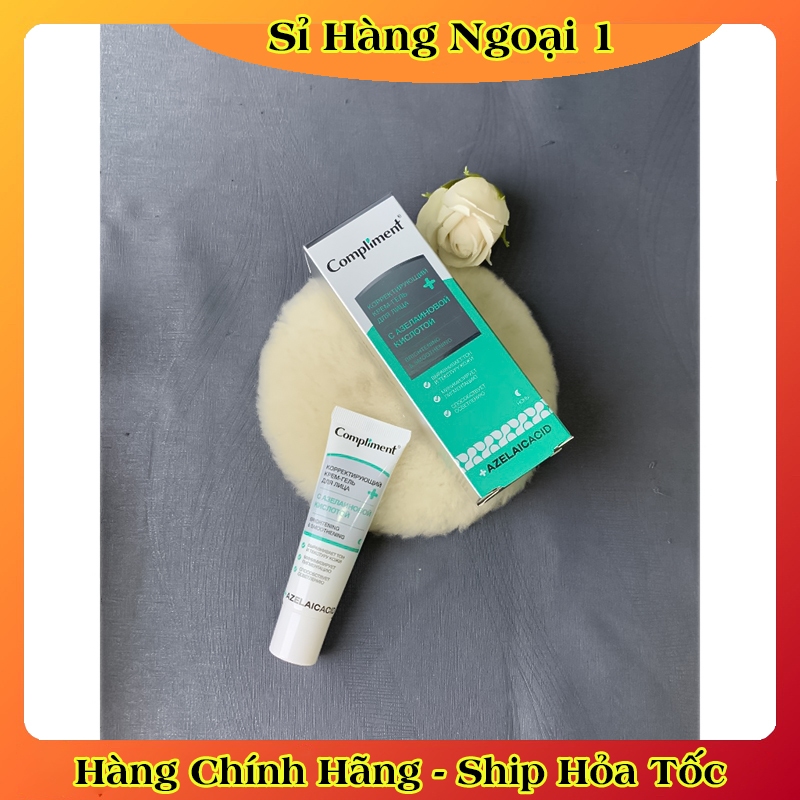 Serum và kem dưỡng giảm và ngừa mụn, mờ thâm, làm sáng da Compliment Azelaic Acid 27ml của Nga
