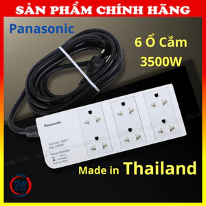 Ổ Cắm Điện Kéo Dài Panasonic WCHG2836 Chính Hãng - 6 Ổ Cắm, Dây 3m, Công Suất Lớn 3500W, Xuất Xứ Thái Lan