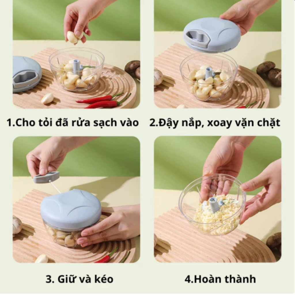 [QUÀ TẶNG] Máy xay tỏi ớt mini cầm tay dung tích 500ml