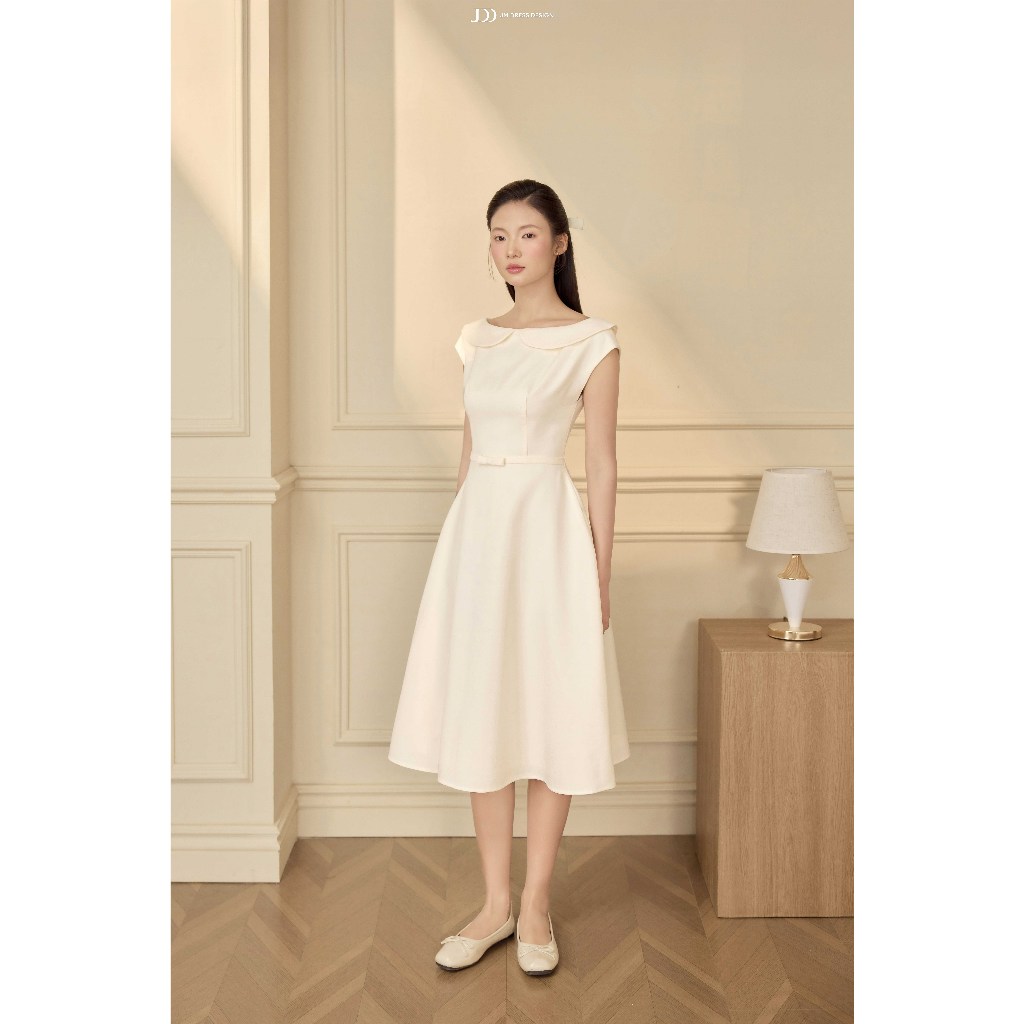 Đầm Thu Đông Cổ Sen Chân Đổ 1F08.2601, Đầm Midi Xoè Cổ Sen Dáng A, Váy Dự Tiệc Đi Chơi ĐI Làm Thanh Lịch Design By JM
