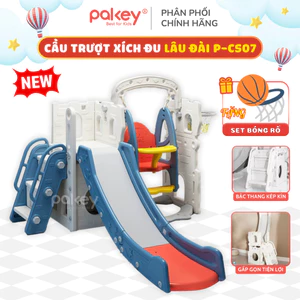 Cầu Trượt Xích Đu Cho Bé Cỡ Lớn TẶNG KÈM BÓNG RỔ, Cầu Trượt Cho Bé Máng Trượt Siêu Dài