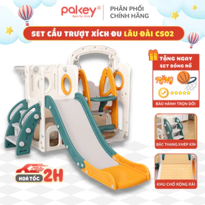 Set Cầu Trượt Xích Đu Liên Hoàn Cho Bé, Set Vận Động 3IN1 Cỡ Lớn Tải Trọng Lên Đến 80kg