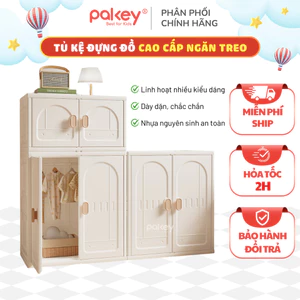Tủ Kệ Đựng Đồ Cao Cấp Pakey 2026, Kệ Đựng Đồ Linh Hoạt Nhiều Kiểu 1 Tầng, 2 Tầng Có Thanh Treo Cho Bé